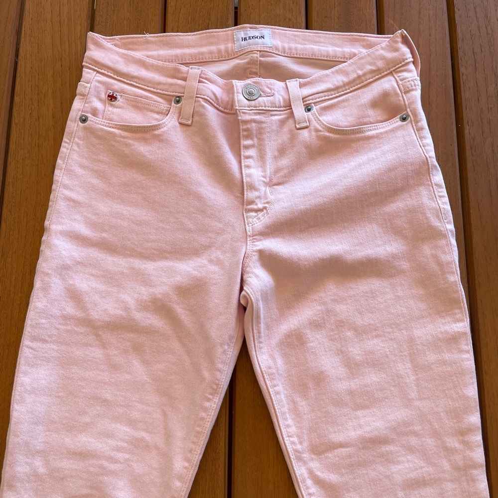 Hudson midrise crop Natalie in petal pink; size 27